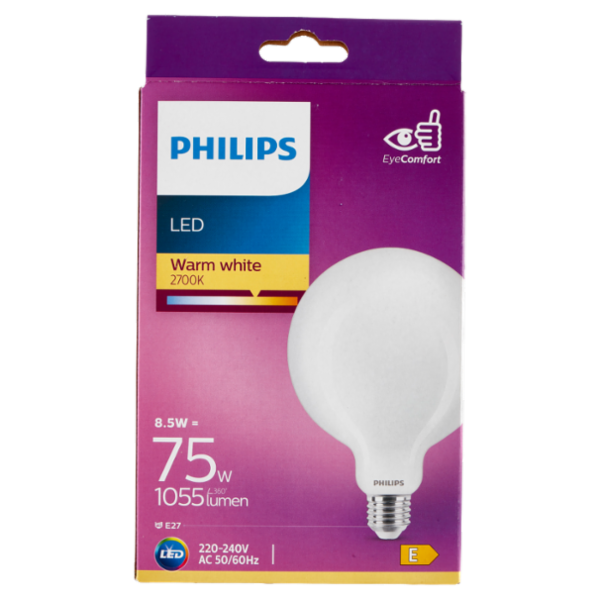 Philips Led globo vetro 75W E27 2700K