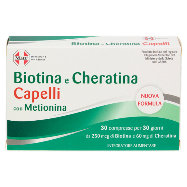 Matt Divisione Pharma Biotina e Cheratina Capelli 30 compresse 30,6 g