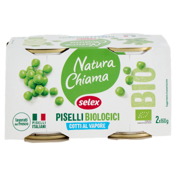 Selex Natura Chiama Piselli Cotti al Vapore Biologici 2x160 g