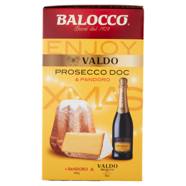 Balocco Enjoy Xmas il Pandoro 750 g & Valdo Prosecco DOC Extra Dry 75 cl