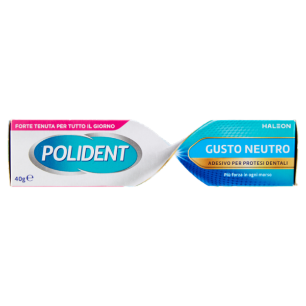 Polident gusto neutro adesivo protesi dentiera con tenuta giornaliera senza aromi artificiali 40 gr