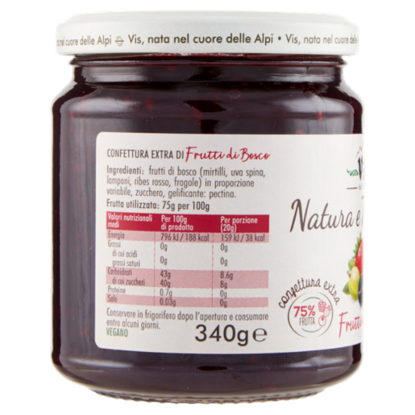 Vis Natura e Tradizione confettura extra Frutti di Bosco 340 g