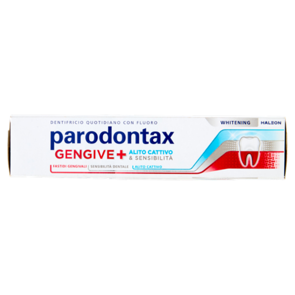 Parodontax Gengive + Whitening, Dentifricio Quotidiano per Alito Cattivo & Sensibilità Dentale 75 ml