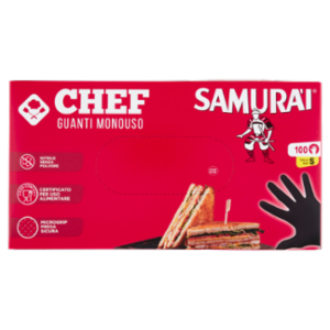 Samurài Chef Guanti Monouso Taglia S Nitrile Senza Polvere 100 Pz