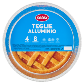 Selex Teglia In Alluminio Rotonda Diametro 29x3,8 Cm 4 Pezzi