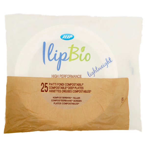 Ilip IlipBio Piatti Fondi Compostabili* 25 pz