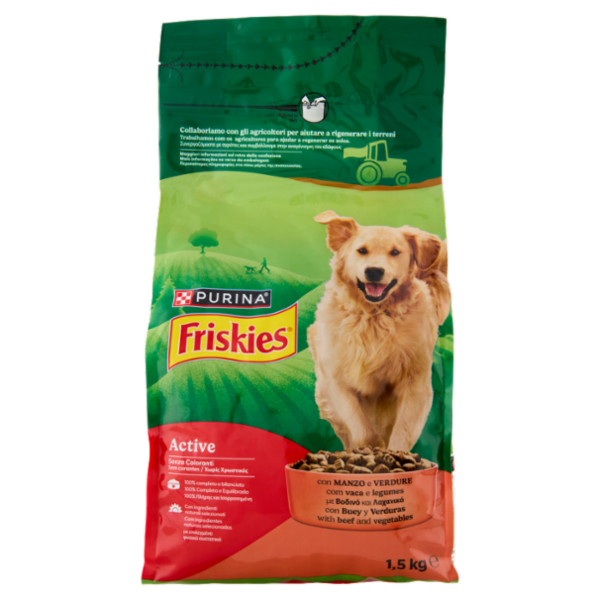 PURINA FRISKIES Active Manzo e Verdure 1,5kg