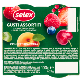 Selex Confettura Extra Gusti Assortiti In Monoporzioni 4 x 25 g