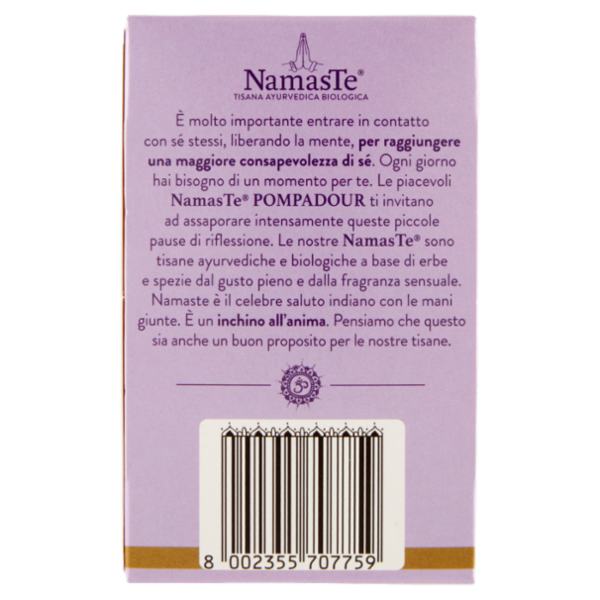 Pompadour NamasTe Tisana Ayurvedica Biologica Puro Rilassamento 15 x 1,8 g