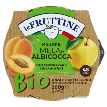 Le Fruttine Bio Mousse Di Mela e Albicocca 2 x 100 g