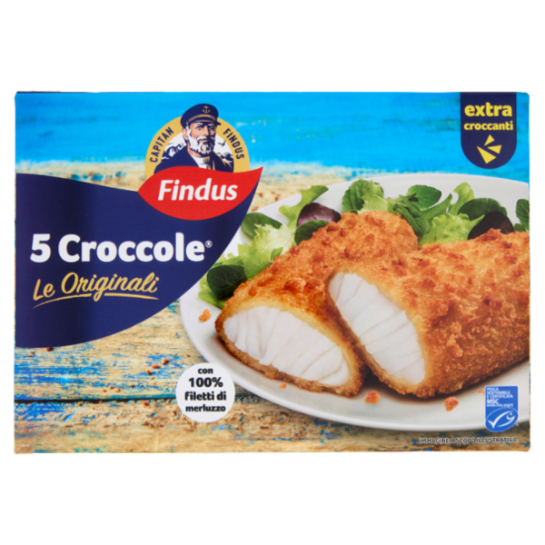 Capitan Findus 5 Croccole con 100% Filetti di Merluzzo - Le originali 540 g