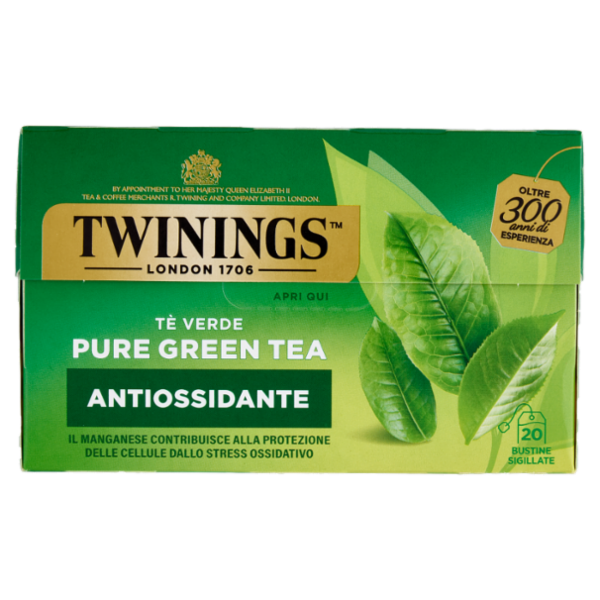 Twinings Pure Green Tea Tè Verde Antiossidante 20 filtri The 40 g
