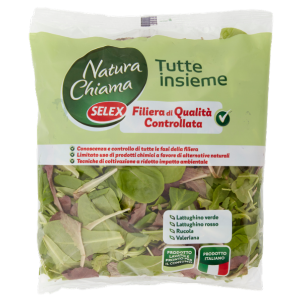 Selex Natura Chiama Insalata Tutte insieme Lavata e Pronte per il Consumo 200 g
