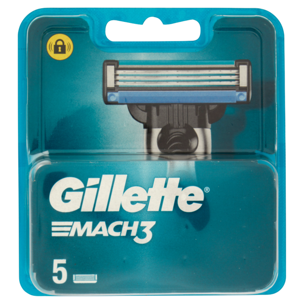 Gillette Lamette di Ricambio per Rasoio da Uomo Mach3, 5 Ricariche