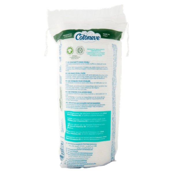 Cotoneve aloe vera e vitamina B5 Dischetti Maxi Ovali 60 pz