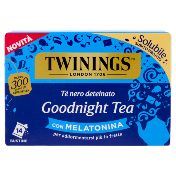 Twinings Goodnight Tea Tè Nero Deteinato solubile con Melatonina 14 bustine The x 4 g