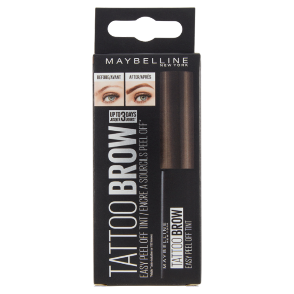 Maybelline New York Tinta Sopracciglia Tattoo Brow Peel-Off, Dura fino a 3 Giorni, Chocolate Brown