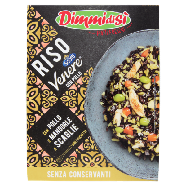 DimmidiSì Piatti Freschi Riso Venere con Pollo e Mandorle a Scaglie 200 g