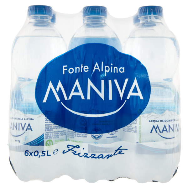 Maniva Acqua Oligominerale Alpina Frizzante 6 x 0,5 L