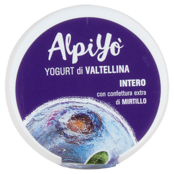 AlpiYò Yogurt di Valtellina Intero con confettura extra di Mirtillo 125 g