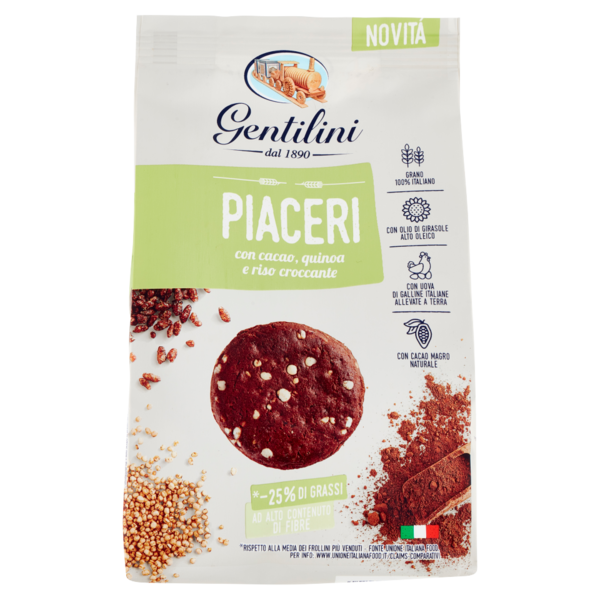Gentilini Piaceri con cacao, quinoa e riso croccante 330 g