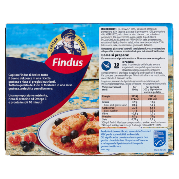 Capitan Findus Fiori Di Merluzzo con pomodoro e olive 300 g