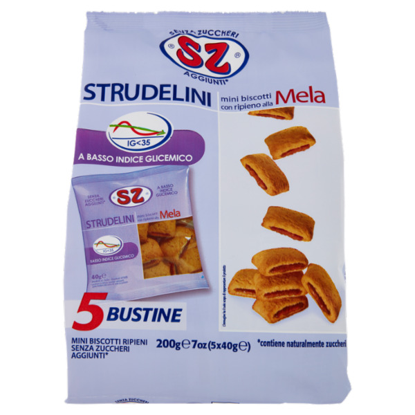 SZ Strudelini mini biscotti con ripieno alla Mela 5 x 40 g