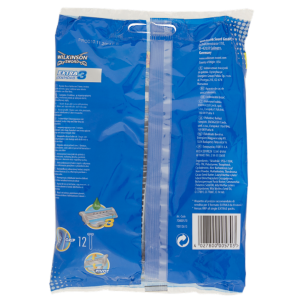 Wilkinson Sword Extra3 essentials 8 + 4 gratis