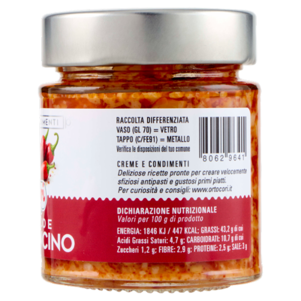 ortoCori Creme e Condimenti Aglio, Olio e Peperoncino 130 g