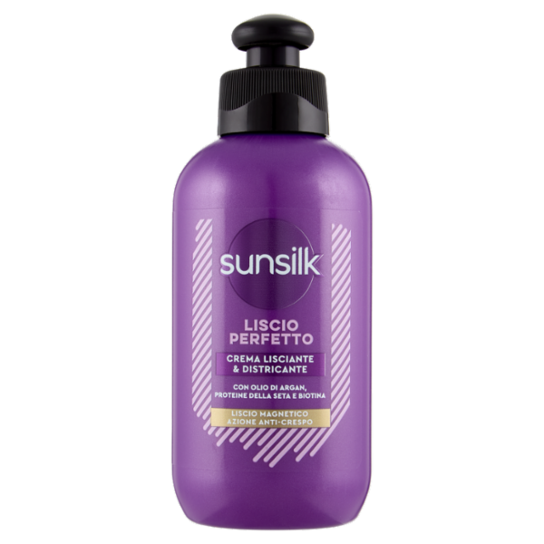 sunsilk Liscio Crema Lisciante & Districante con Olio di Argan, Proteine della Seta e Biotina 200 mL