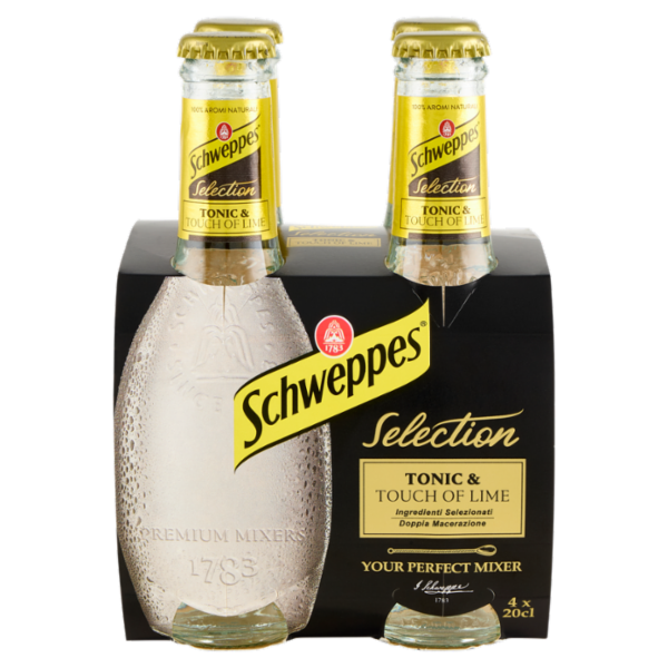 Schweppes Selection Tonic & Touch of Lime cluster 4 x 0,20L OW