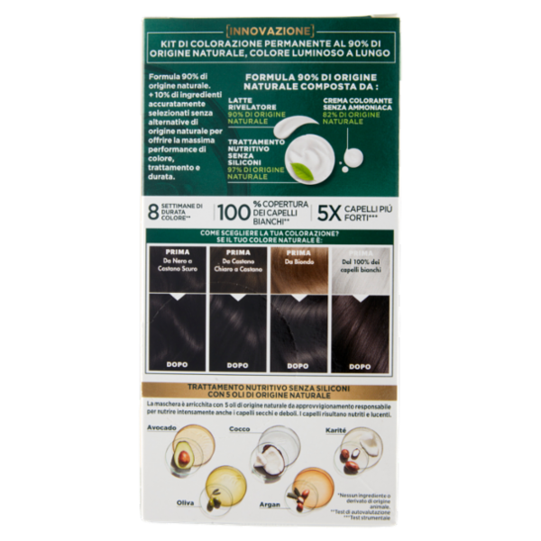 Belle Color Naturals, Colorazione Permanente senza ammoniaca, Castano Scuro Cenere 3.10