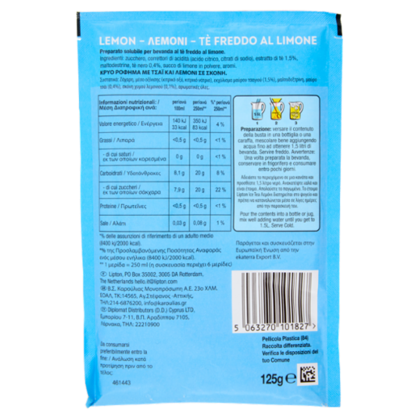Lipton Tè Freddo al Limone 125 g