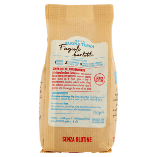 Dalla Buona Terra pedon Senza Glutine Fagioli Borlotti 350 g