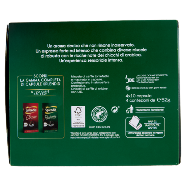 Splendid Ristretto 12- 40 Capsule Caffè Compatibili con Macchine Nespresso*® Original 208g