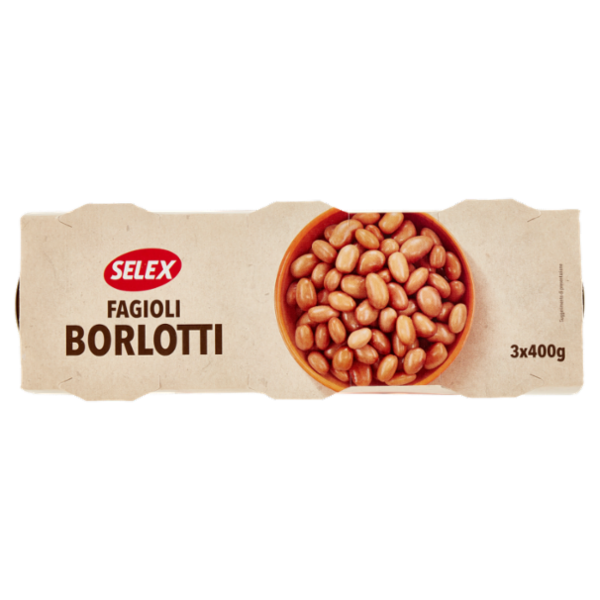Selex Fagioli Borlotti Lessati 3x400 g
