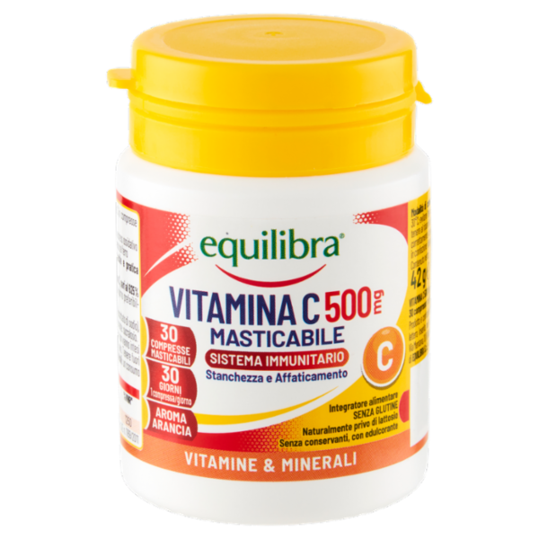 equilibra Vitamina C 500mg Masticabile Sistema Immunitario 30 x 1,4 g