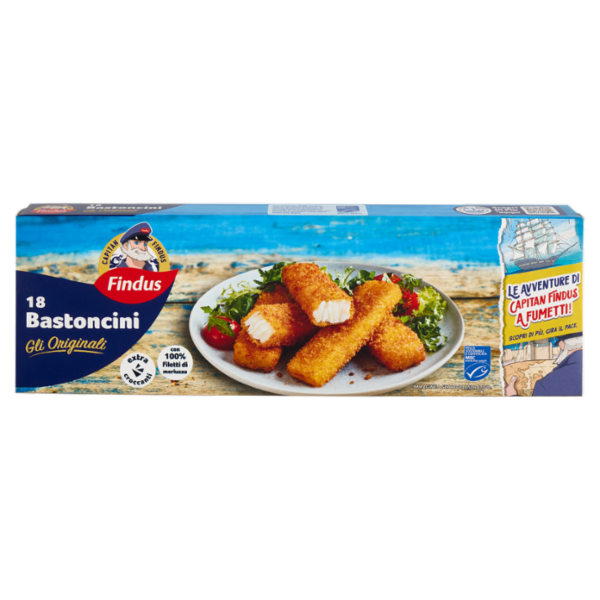 Capitan Findus 18 Bastoncini con 100% Filetti di Merluzzo 450 g