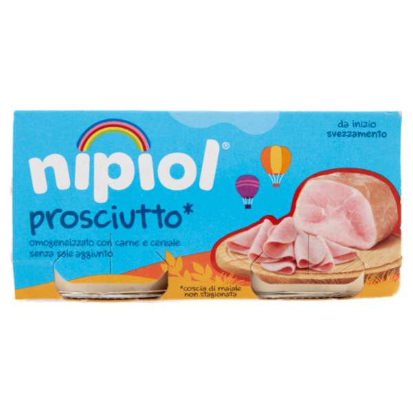 nipiol prosciutto* omogeneizzato con carne e cereale 2 x 80 g