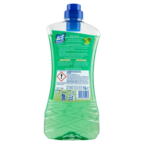 Ace Pavimenti Igienizzante Lime e Menta Piperita Senza Candeggina 1 L
