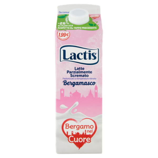 Lactis Latte Parzialmente Scremato Pastorizzato a temperatura elevata Bergamasco 1000 ml