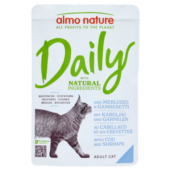 almo nature Daily Adult Cat Bocconcini con Merluzzo e Gamberetti 70 g