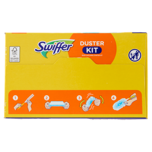 Swiffer Duster Kit Cattura Polvere (1 Manico + 7 Piumini per spolverare)