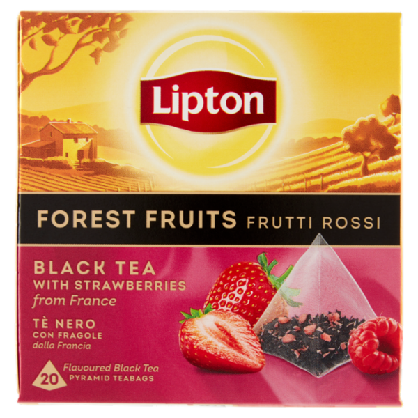 Lipton Frutti Rossi Tè Nero con Fragole 20 Pyramid Teabags 30 g