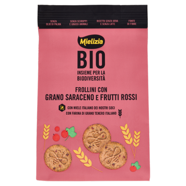 Mielizia Bio Frollini con Grano Saraceno e Frutti Rossi 250 g
