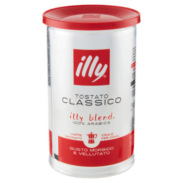 illy Tostato Classico Caffè Macinato Ideale per Moka 185 g