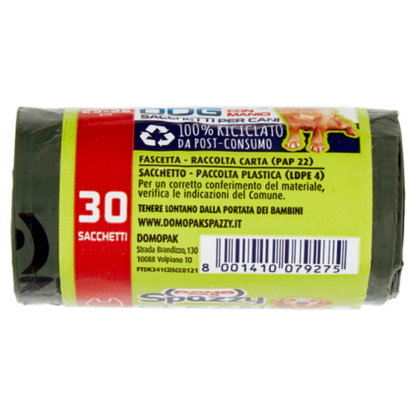 Domopak Spazzy Clean Dog Sacchetti per Cani con Manici 25x25cm 30 pz