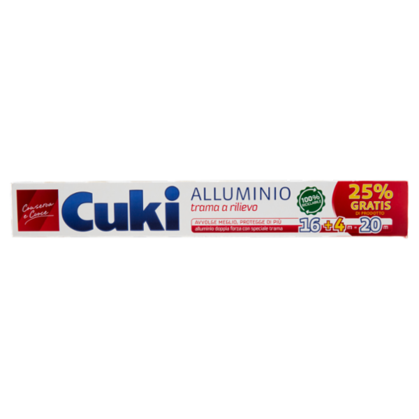 Cuki Alluminio Conserva e Cuoce trama a rilievo 16+4 m = 20 m