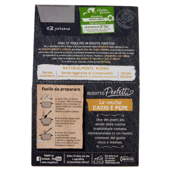 Gallo Risotto Perfetto la nostra Cacio e Pepe 175 g