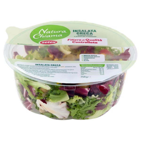 Selex Natura Chiama Insalata Greca Lavata e Pronta per il Consumo 250 g
